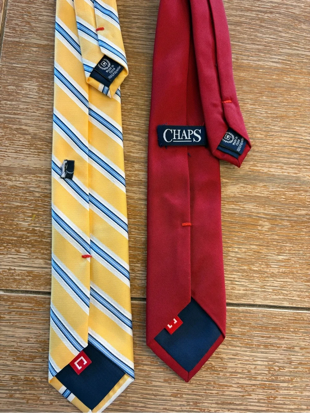 Chaps Boys' Yellow Striped and Red Necktie